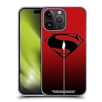 Head Case Designs Officially Licensed Justice League Movie Red and Black Flight Superman Logo Art Hard Back Case Compatible with Apple iPhone 15 Pro Max