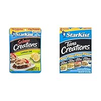 StarKist Salmon Creations Lemon Dill Pouches (Pack of 12) and StarKist Tuna Creations Variety Pack (4 Flavors)