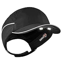 Ergodyne Skullerz 8965 Lightweight Bump Cap with LED Brim Lighting, Baseball Hat Style, Breathable Head Protection