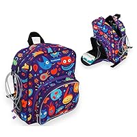 Junie Feeding Tube Backpack for Kids Enteral Feeding Pumps (EnteraLite Infinity and Kangaroo Joey), G Tube, J Tube, GJ Tube, PEG Tube Bag fits 500mL to 1L Capacity Bags (Aliens)