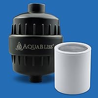 AquaBliss SF100-BK Revitalizing Shower Filter w/ 1 Replaceable Multi-Stage Filter Cartridge Inside - Plus 1 Extra SFC100 Filter Cartridges (Exclusive Bundle)