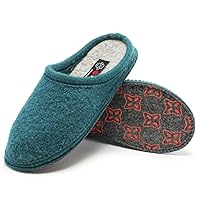 Women's Boiled Wool House Slippers Breathable Sweat Free Clog Slip on Mule Indoor/Outdoor Slipper