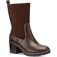 Style & Co. Womens Skylarr Faux Leather Mid-Calf Boots Brown 5 Medium (B,M)
