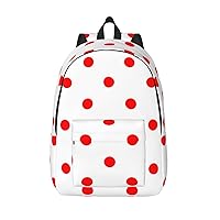 Polka Dot Printed Canvas Backpack Laptop Backpack Large Capacity Bag for Travel Office
