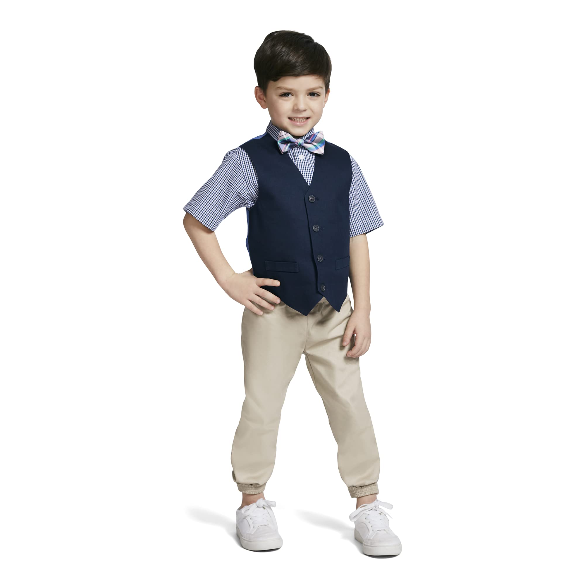 Nautica boys 4-piece Vest Set With Dress Shirt, Tie, Vest, and Pants