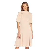 Adrianna Papell Women's Knit Crepe Roll Collar Dress