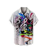 Stylish Hawaiian Shirts for Men, Casual Button Down Beach Shirt Short Sleeve Relaxed Fit Tee Summer Tops with Pocket