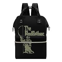 The Rodfather Fishing Durable Travel Laptop Hiking Backpack Waterproof Fashion Print Bag for Work Park Black-Style