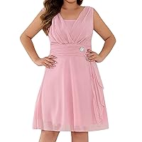 Womens Summer Dresses Ladies Dress New Clothing Ladies Sleeveless Round Neck Tight Casual Gradient Dress(Pink,3X-Large)