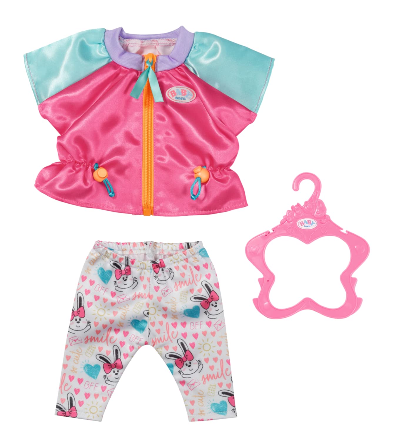 BABY Born Casual Outfit Pink 833605 Clothing for 43cm Dolls for Toddlers - Includes Jacket, Trousers & Clothing Hanger - Suitable from 3 Years