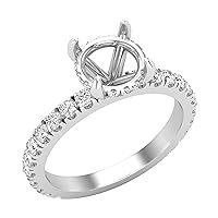 Dazzlingrock Collection Solitaire Round Gemstone & White Diamond Tapered Shank Anniversary Band for Women in 925 Sterling Silver
