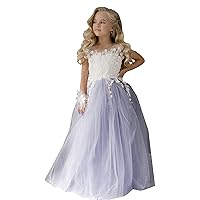 Tulle Flower Girl Dress Sleeveless Lace Applique Sweet Pageant Birthday Gowns First Communion Dress