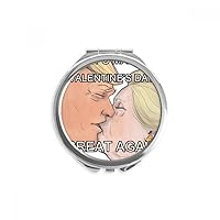 America President Spoof Great Image Hand Compact Mirror Round Portable Pocket Glass