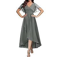 Chiffon Mother Dresses with Pockets - Tea Length Mother of The Bride/Groom Dresses