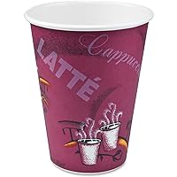 SOLO CUPS 412SINPK Bistro Design Hot Drink Cups, Paper, 12oz, Maroon, 50/Pack