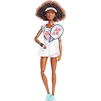 Barbie Role Models Doll Naomi Osaka Collectible with Tennis Dress, Racket and Accessories, Posable