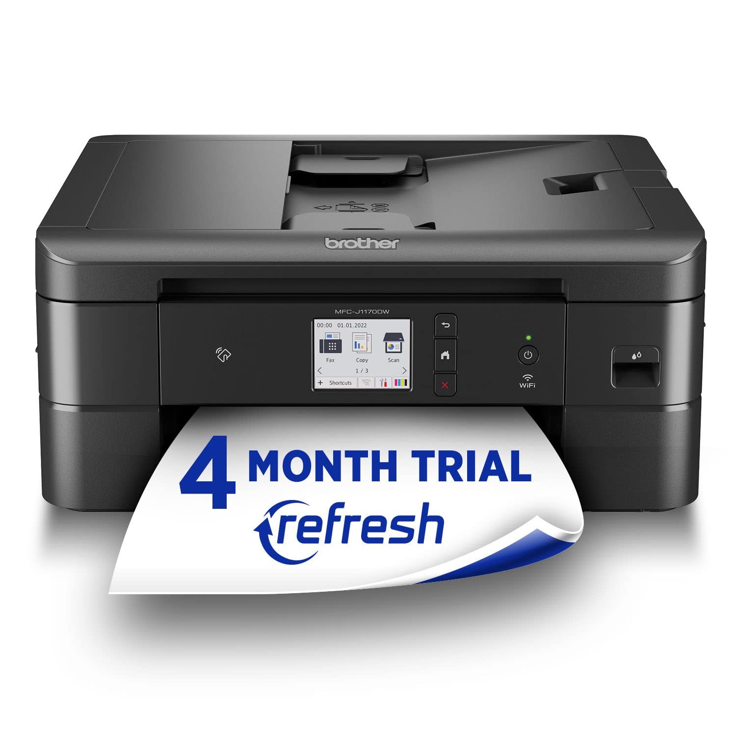 Brother MFC-J1170DW Wireless Color Inkjet All-in-One Printer with Mobile Device Printing, NFC, Cloud Printing & Scanning, Refresh Subscription and Amazon Dash Replenishment Ready