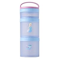 Whiskware Disney Princess Stackable Snack Containers for Kids and Toddlers, 3 Stackable Snack Cups for School and Travel, Elsa and Bruni