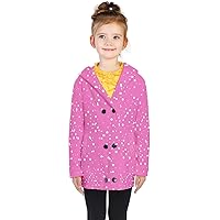 PattyCandy Girls Double Breasted Button Coat Adorable Fairytale and Unicorns Pattern Pocket Jacket Overcoat