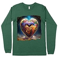 Romantic Long Sleeve T-Shirt - Heart T-Shirt - Colorful Art Long Sleeve Tee Shirt