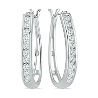 1/2ctw - 1ctw Certified Diamond Hoop Earrings Available in 10K Yellow and White Gold