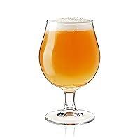 True Beer Tulip Glasses Craft Beer Cups Set Dishwasher Safe Drinking Tumblers Stemmed with Flared Rim, 15.5 Oz Clear Glass Set of 4