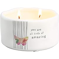You are All Kinds of Amazing Double Butterfly Candle in Ceramic with 100% Soy Wax & Cotton Wicks-Tranquility Scent, White