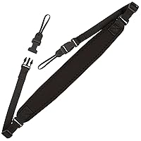 OP/TECH USA Super Classic Camera Neck Strap - UNI Loop Design with Padded Neoprene, Control-Stretch System, and Quick Disconnects - Ideal for Photographers' Comfort (Black)