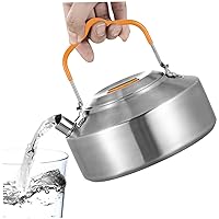 Camping Kettle Outdoor Camping Tea Kettle Lightweight Camping Teapot Stainless Steel Coffee Pot for Camping Supply 1L Coffee Tea Pots