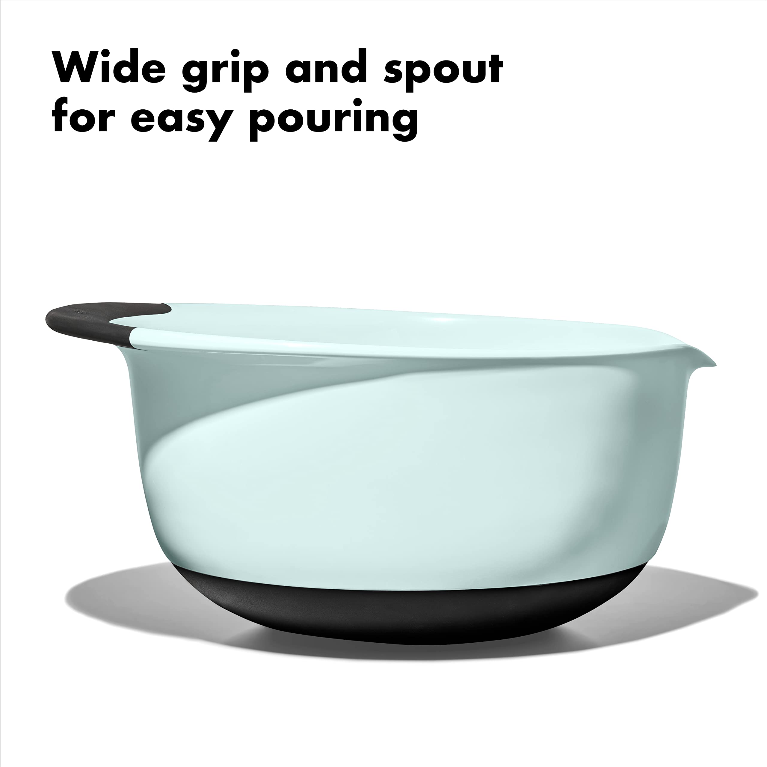 OXO Good Grips 3-Piece Plastic Mixing Bowl Set - Cadet Blue, Tower Gray, Jade, Small, Medium, Large