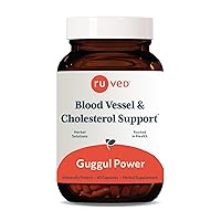Ruved Guggul Power Herbal Supplement for Ayurvedic Cholesterol Support, Red Yeast Rice, Bergamot, Guggul, and Amla Supplement for Women and Men, 60 Vegetarian Capsules