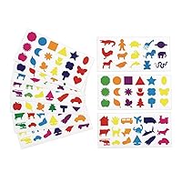 Colorations® Familiar Shapes Stickers, Large Variety, Great for Crafts or Storytelling, Bright and Colorful, Assortment includes 50 Different Sticker Options, 60 Sheets, Total of 1,020 Stickers
