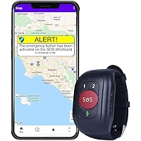 SecuLife SOS Wristband Life Saving Alert System, Fall Alert Monitoring, SOS Emergency Call Button with Speakerphone, Elderly GPS Tracking, Seniors, Dementia, Alzheimer