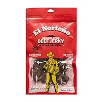 Original Beef Jerky - Thin Cut Cecina-Style by El Norteño - Low Carb, Zero Sugar, High Protein, Gluten Free, 100% Beef Jerky Snack - Made in the USA (3-1.5oz Snack Packs)