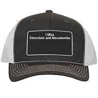 I Miss Chocolate and Macadamias - Leather Black Patch Engraved Trucker Hat