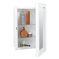 Recess-Mount Mirrored Door Medicine Cabinet, 16.25