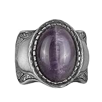 KAMBO Natural Gemstone Ring For Men, 925 Solid Sterling Silver Ring, Unique Ring