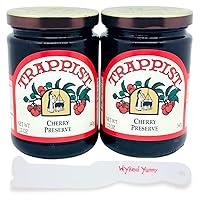 Wyked Yummy Cherry Preserve Bundle with Two 12 oz Jars of Trappist Cherry Preserve and 1 Jar Scraper/Spreader