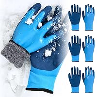 3 Pairs Waterproof Winter Work Gloves for Men and Women, Freezer Gloves for Outdoor Cold Weather Work Below Zero, Waterproof Garden Gloves for Shoveling Snow, Ice Fishing