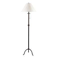 Cal Lighting BO-903FL Iron Floor Lamp with Pull Chain, Matte Black