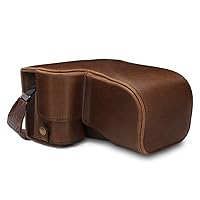 MegaGear MG1661 Ever Ready Leather Camera Case Compatible with Sony Alpha A6400 (18-135mm) - Brown