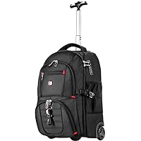 21x14x9 Rolling Backpack with Wheels - Water-Resistant, 17.3