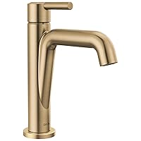 Delta Faucet Nicoli Gold Bathroom Faucet, Single Hole Bathroom Sink Faucet, Single Handle Bathroom Faucet, Pop-Up Drain Assembly, Champagne Bronze 15849LF-CZ