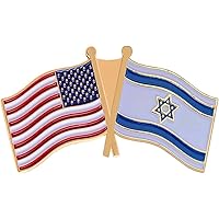 6/12/50/100Pcs America US Israel Flag Lapel Pins Bulk - Metal United States Israeli Pin Badge Brooch Souvenir for Men Women Clothes Bags Hats