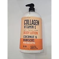 Wellbeing spa Collagen Vitamin E Body Lotion, 27.2 oz. Coconut & Hibiscus with Shea butter