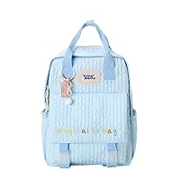 Kawaii Backpack Ita Bag Lovely Pin Bag Japanese Aesthetic with Cute Pendant and Pins Y2K Rusksack Daypack (blue)