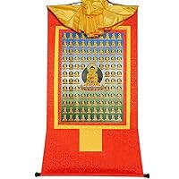 Gandhanra 100 Shakyamuni(Gautama Buddha,Siddhattha Gotama,Siddhartha Gautama), Tibetan Thangka Painting Art,Buddhist Thangka Brocade,Buddha Tapestry with Scroll
