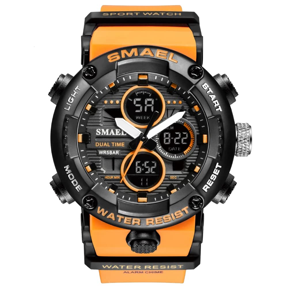 SMAEL Mens Watch Military Waterproof Sport Watches Army LED Digital Multifunction Wristwatches for Male