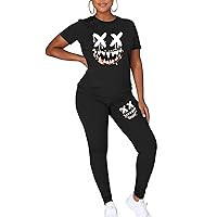 TOPONSKY Women Two Piece Workout Outfits Sports Long-Pants & Short-Top Sets