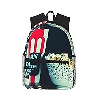Lightweight Laptop Backpack,Casual Daypack Travel Backpack Bookbag Work Bag for Men and Women-Movie Clapboard And Popcorn
